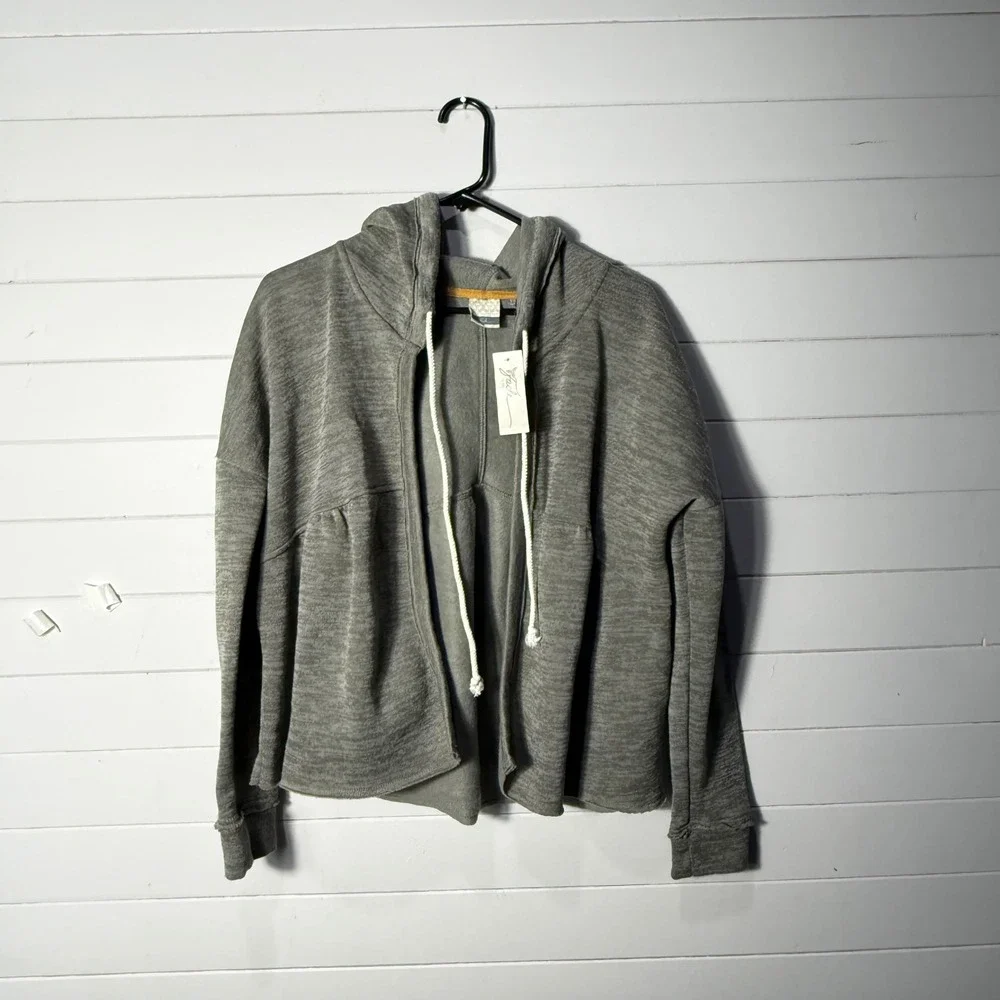 Jade by BKE Womens Small Olive‎ Green Open Front Hoodie Cardigan NWT